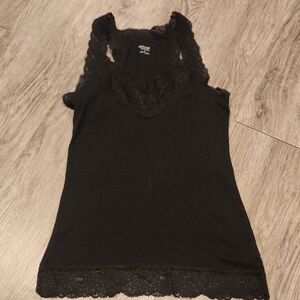 Mossimo Supply Co. Black Lace Trim Racerback Tank